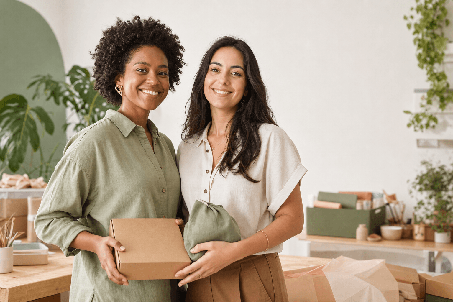 Duas empreendedoras preparando pedidos