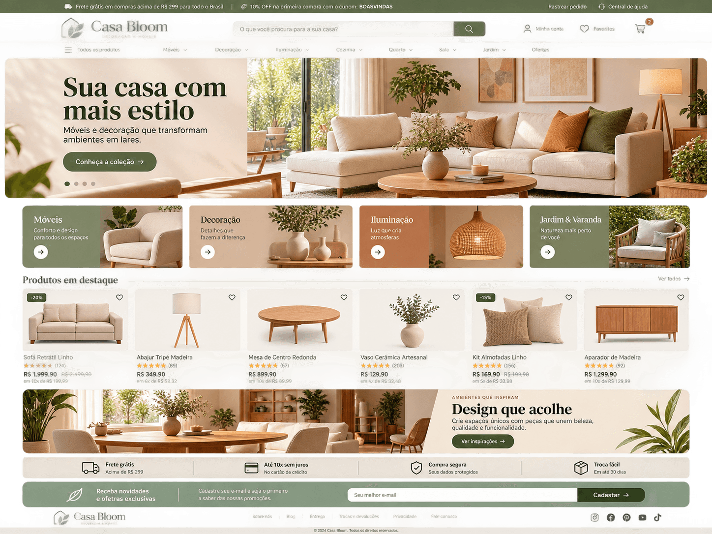 Preview do tema Casa Bloom